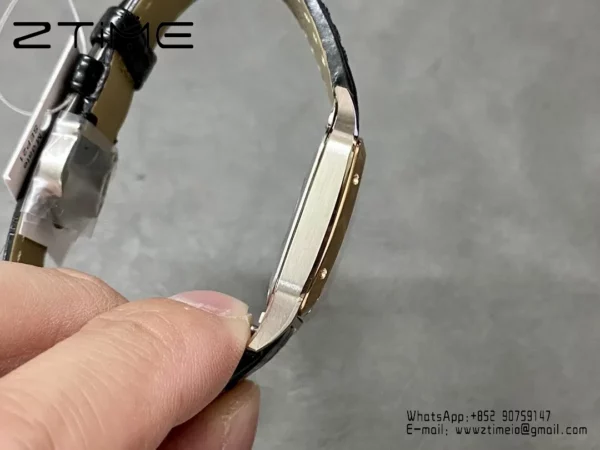 Cartier Santos Dumont W2SA0012 Small F1 Factory 1:1 Best Edition white Dial on Black Leather Strap Quartz - Super Clone Watch | 1:1 Best Version