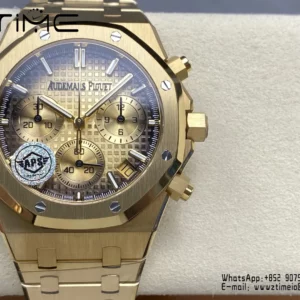 Royal Oak Chrono 26240BA YG APSF 1:1 Best Edition Yellow Dial on YG Bracelet SA4401 Super Clone - Super Clone Watch | 1:1 Best Version