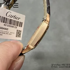 Cartier Santos Dumont WSSA0022 Small F1 Factory 1:1 Best Edition white Dial on Gray Leather Strap Quartz - Super Clone Watch | 1:1 Best Version