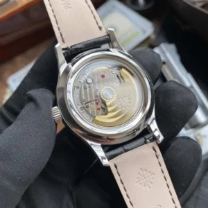 Patek Philippe Annual Calendar 5205G-010  40mm SS GRF 1:1 Best Edition White Dial on Black Leather Strap A324 V2 - Super Clone Watch | 1:1 Best Version