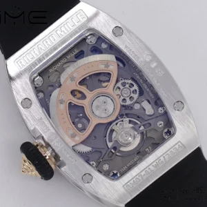 Richard Mille RM07 RM07-01 Ladies ZF 1:1 Mejor Edición Esfera de diamantes negros con correa de caucho blanco - Reloj Super Clon | 1:1 Mejor Versión