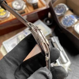 Patek Philippe Annual Calendar 5205G-010  40mm SS GRF 1:1 Best Edition Grey Dial on Black Leather Strap A324 V2 - Super Clone Watch | 1:1 Best Version
