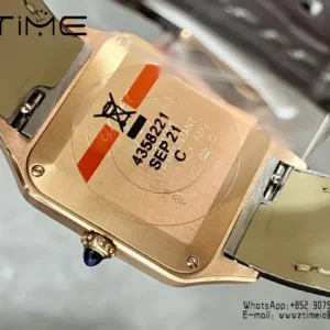 Cartier Santos Dumont WSSA0022 Small F1 Factory 1:1 Best Edition white Dial on Gray Leather Strap Quartz - Super Clone Watch | 1:1 Best Version