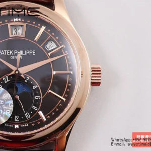 Patek Philippe Annual Calendar 5205R-010  40mm RS GRF 1:1 Best Edition Brown Dial on Brown Leather Strap A324 V2 - Super Clone Watch | 1:1 Best Version