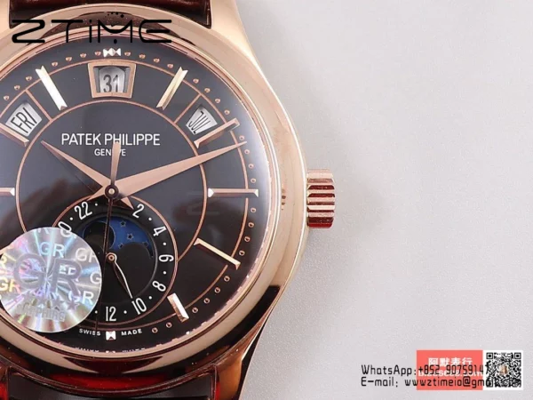 Patek Philippe Annual Calendar 5205R-010  40mm RS GRF 1:1 Best Edition Brown Dial on Brown Leather Strap A324 V2 - Super Clone Watch | 1:1 Best Version