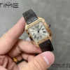 Cartier Santos Dumont WSSA0022 Small F1 Factory 1:1 Best Edition white Dial on Gray Leather Strap Quartz - Super Clone Watch | 1:1 Best Version