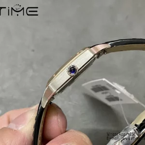 Cartier Santos Dumont W2SA0012 Small F1 Factory 1:1 Best Edition white Dial on Black Leather Strap Quartz - Super Clone Watch | 1:1 Best Version