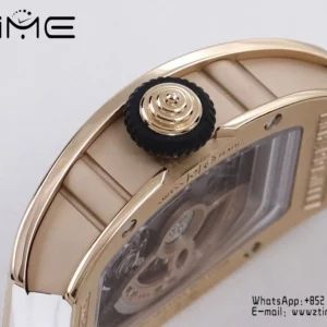 Richard Mille RM07 RM07-01 RG Ladies  ZF 1:1 Best Edition Red Diamonds  Dial on White Rubber Strap - Super Clone Watch | 1:1 Best Version