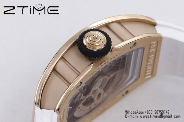 Richard Mille RM07 RM07-01 RG Ladies  ZF 1:1 Best Edition Red Diamonds  Dial on White Rubber Strap - Super Clone Watch | 1:1 Best Version