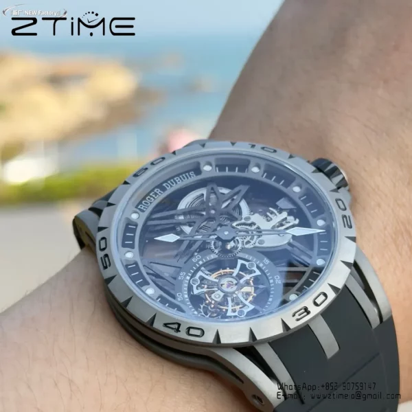Roger Dubuis EXCALIBUR RDDBEX0479 45mm New Factory 1:1 Best Edition Skeleton Dial on Titanium - Super Clone Watch | 1:1 Best Version