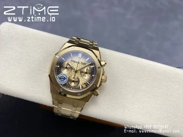 Royal Oak Chrono 26240BA YG APSF 1:1 Best Edition Yellow Dial on YG Bracelet SA4401 Super Clone - Super Clone Watch | 1:1 Best Version