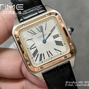Cartier Santos Dumont W2SA0012 Small F1 Factory 1:1 Best Edition white Dial on Black Leather Strap Quartz - Super Clone Watch | 1:1 Best Version