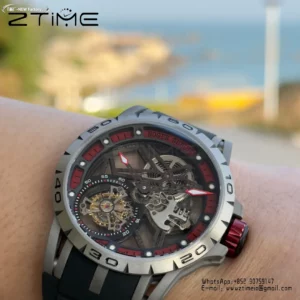 Roger Dubuis EXCALIBUR RDDBEX0454 45mm New Factory 1:1 Best Edition Skeleton Dial on Titanium - Super Clone Watch | 1:1 Best Version