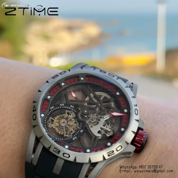 Roger Dubuis EXCALIBUR RDDBEX0454 45mm New Factory 1:1 Best Edition Skeleton Dial on Titanium - Super Clone Watch | 1:1 Best Version