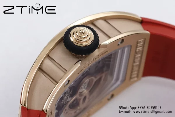 Richard Mille RM07 RM07-01 RG Ladies  ZF 1:1 Best Edition Red Diamonds  Dial on Red Rubber Strap - Super Clone Watch | 1:1 Best Version