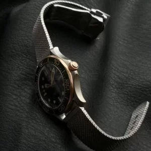 OMEGA  Seamaster 300M Diver Titanium/Bronze VSF 1:1 Best Edition Green Dial on Titanium Mesh Bracelet A8806 - Super Clone Watch | 1:1 Best Version