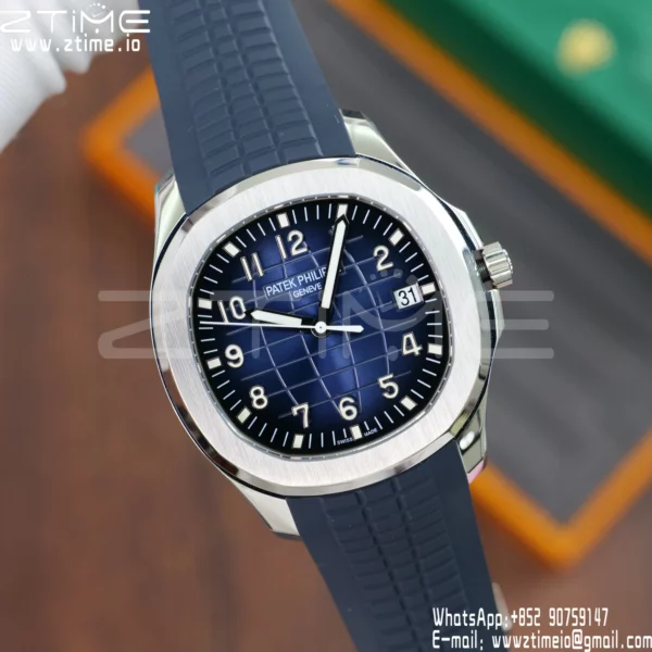 PP Aquanaut 5168G 42mm SS APWF 1:1 Best Edition Blue Dial on Blue Rubber Strap (Weighted) - Super Clone Watch | 1:1 Best Version