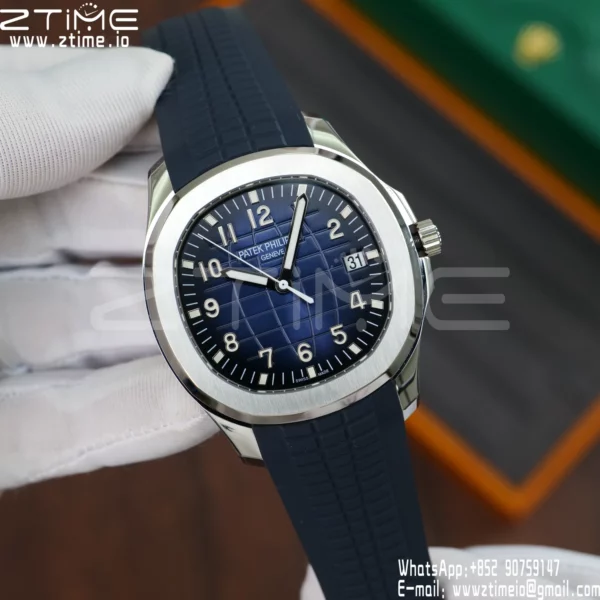 PP Aquanaut 5168G 42mm SS APWF 1:1 Best Edition Blue Dial on Blue Rubber Strap (Weighted) - Super Clone Watch | 1:1 Best Version