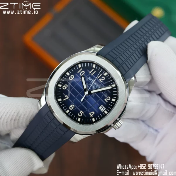 PP Aquanaut 5168G 42mm SS APWF 1:1 Best Edition Blue Dial on Blue Rubber Strap (Weighted) - Super Clone Watch | 1:1 Best Version
