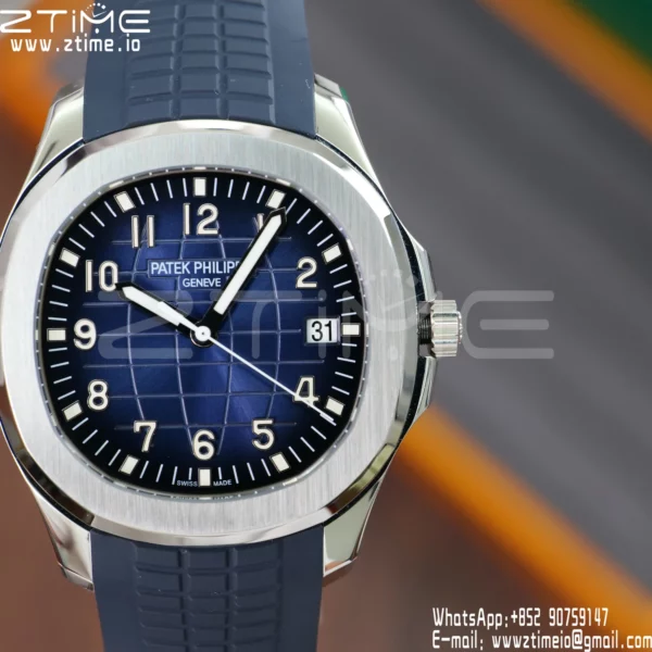PP Aquanaut 5168G 42mm SS APWF 1:1 Best Edition Blue Dial on Blue Rubber Strap (Weighted) - Super Clone Watch | 1:1 Best Version