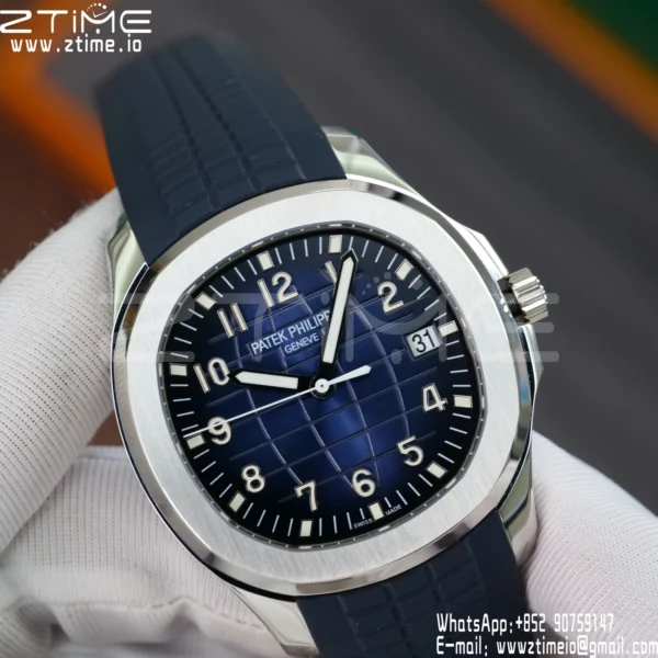 PP Aquanaut 5168G 42mm SS APWF 1:1 Best Edition Blue Dial on Blue Rubber Strap (Weighted) - Super Clone Watch | 1:1 Best Version