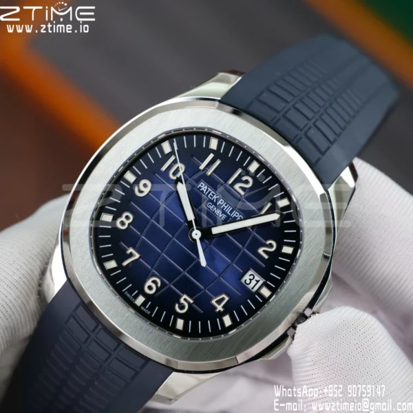 PP Aquanaut 5168G 42mm SS APWF 1:1 Best Edition Blue Dial on Blue Rubber Strap (Weighted) - Super Clone Watch | 1:1 Best Version