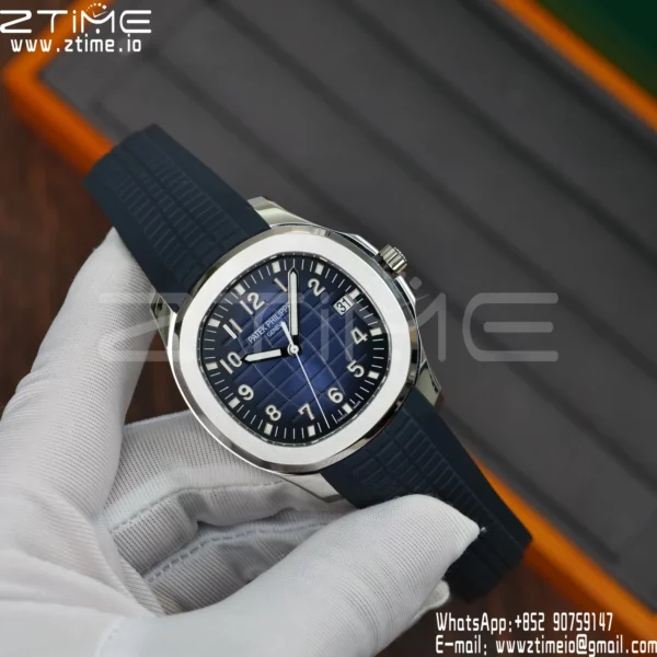 PP Aquanaut 5168G 42mm SS APWF 1:1 Best Edition Blue Dial on Blue Rubber Strap (Weighted) - Super Clone Watch | 1:1 Best Version