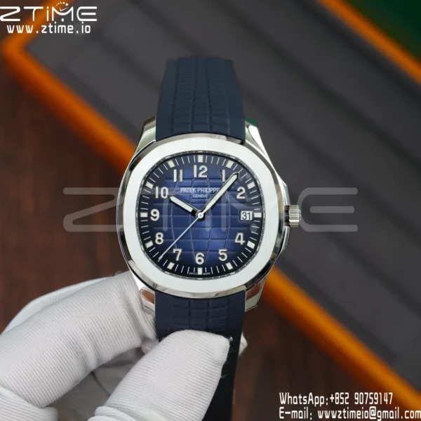 PP Aquanaut 5168G 42mm SS APWF 1:1 Best Edition Blue Dial on Blue Rubber Strap (Weighted) - Super Clone Watch | 1:1 Best Version