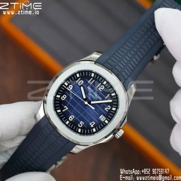 PP Aquanaut 5168G 42mm SS APWF 1:1 Best Edition Blue Dial on Blue Rubber Strap (Weighted) - Super Clone Watch | 1:1 Best Version