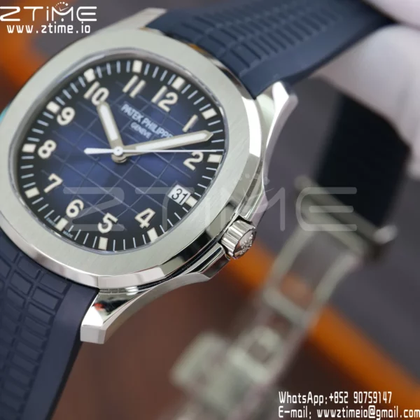 PP Aquanaut 5168G 42mm SS APWF 1:1 Best Edition Blue Dial on Blue Rubber Strap (Weighted) - Super Clone Watch | 1:1 Best Version