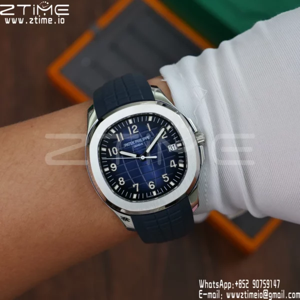 PP Aquanaut 5168G 42mm SS APWF 1:1 Best Edition Blue Dial on Blue Rubber Strap (Weighted) - Super Clone Watch | 1:1 Best Version