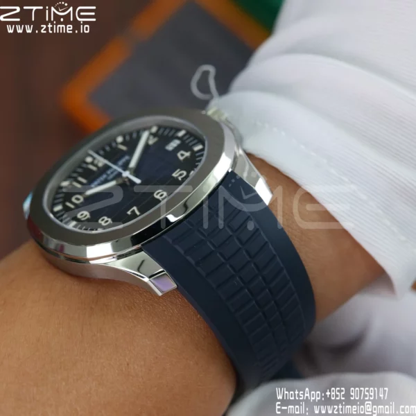 PP Aquanaut 5168G 42mm SS APWF 1:1 Best Edition Blue Dial on Blue Rubber Strap (Weighted) - Super Clone Watch | 1:1 Best Version