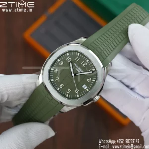 PP Aquanaut 5168G 42mm SS APWF 1:1 Best Edition Green Dial on Green Rubber Strap (Weighted) - Super Clone Watch | 1:1 Best Version