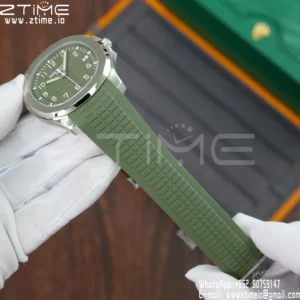 PP Aquanaut 5168G 42mm SS APWF 1:1 Best Edition Green Dial on Green Rubber Strap (Weighted) - Super Clone Watch | 1:1 Best Version