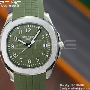 PP Aquanaut 5168G 42mm SS APWF 1:1 Best Edition Green Dial on Green Rubber Strap (Weighted) - Super Clone Watch | 1:1 Best Version