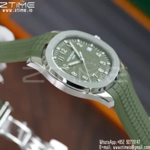 PP Aquanaut 5168G 42mm SS APWF 1:1 Best Edition Green Dial on Green Rubber Strap (Weighted) - Super Clone Watch | 1:1 Best Version
