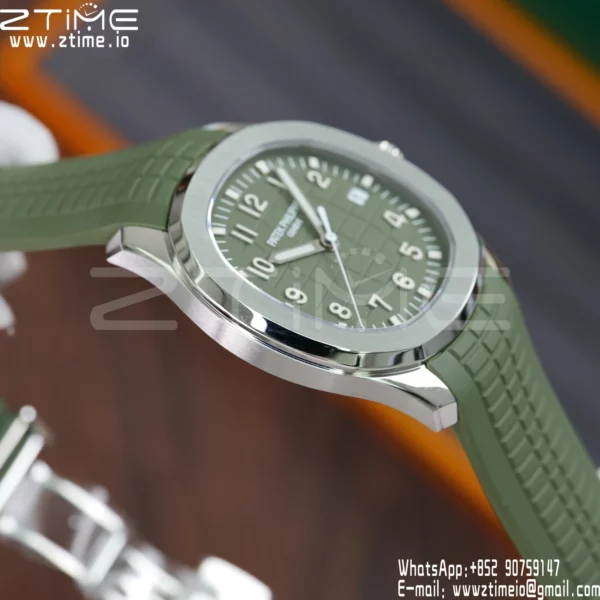 PP Aquanaut 5168G 42mm SS APWF 1:1 Best Edition Green Dial on Green Rubber Strap (Weighted) - Super Clone Watch | 1:1 Best Version