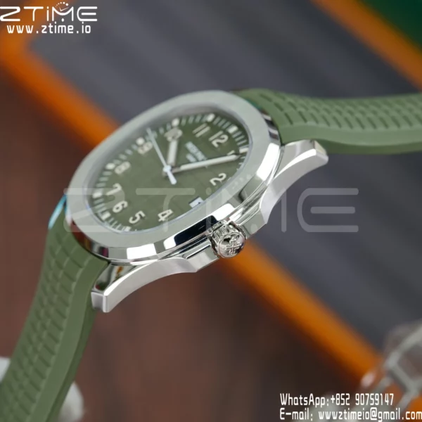 PP Aquanaut 5168G 42mm SS APWF 1:1 Best Edition Green Dial on Green Rubber Strap (Weighted) - Super Clone Watch | 1:1 Best Version