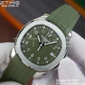 PP Aquanaut 5168G 42mm SS APWF 1:1 Best Edition Green Dial on Green Rubber Strap (Weighted) - Super Clone Watch | 1:1 Best Version