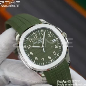 PP Aquanaut 5168G 42mm SS APWF 1:1 Best Edition Green Dial on Green Rubber Strap (Weighted) - Super Clone Watch | 1:1 Best Version