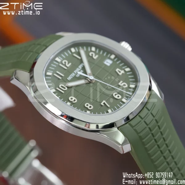 PP Aquanaut 5168G 42mm SS APWF 1:1 Best Edition Green Dial on Green Rubber Strap (Weighted) - Super Clone Watch | 1:1 Best Version