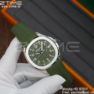 PP Aquanaut 5168G 42mm SS APWF 1:1 Best Edition Green Dial on Green Rubber Strap (Weighted) - Super Clone Watch | 1:1 Best Version