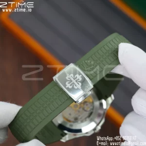 PP Aquanaut 5168G 42mm SS APWF 1:1 Best Edition Green Dial on Green Rubber Strap (Weighted) - Super Clone Watch | 1:1 Best Version